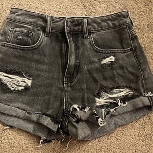 PacSun Black Distressed Jean Shorts